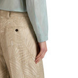 Pantalone donna regular fit in jacquard a rilievo di viscosa