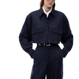 Camicia donna cropped gessata