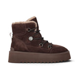 Stivaletti donna alla caviglia in suede con interno effetto pelliccia