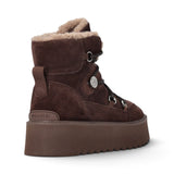 Stivaletti donna alla caviglia in suede con interno effetto pelliccia