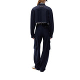 Camicia donna cropped gessata
