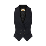 Gilet donna in lana con stampa lettering