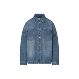 Giacca donna donna oversize in denim con strass