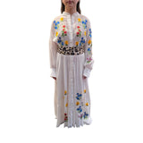 Abito donna lungo con ricami floreali