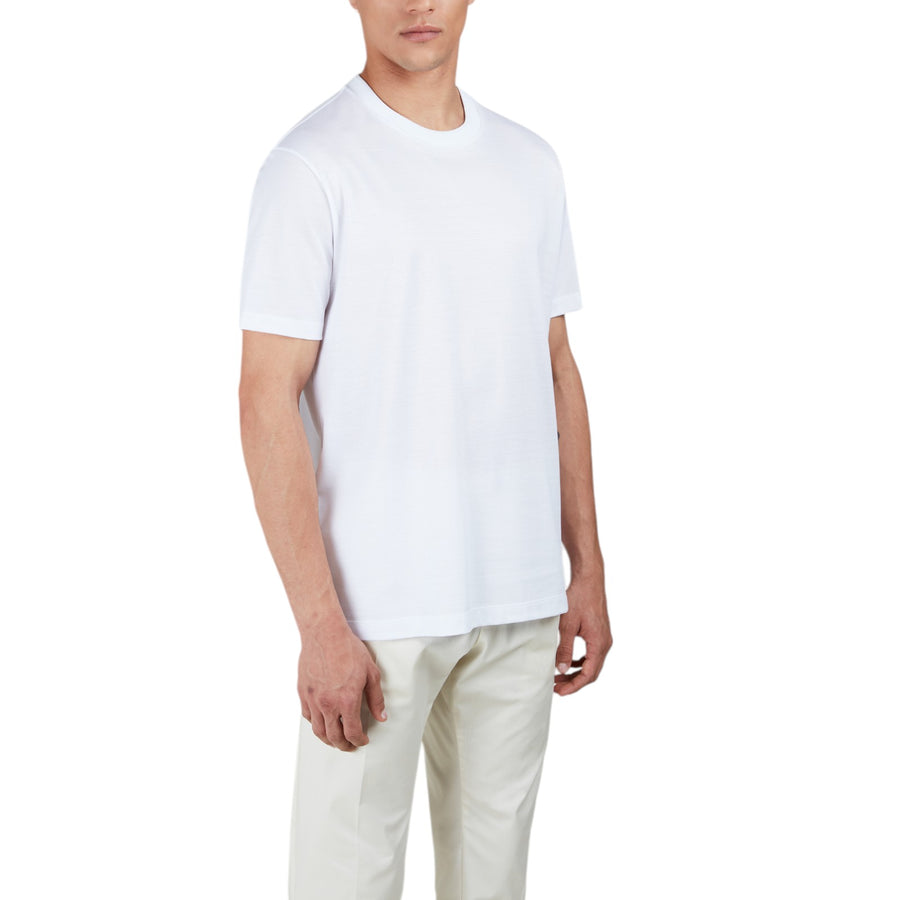 T-shirt uomo Silver in cotone Fine Piqué con ricamo