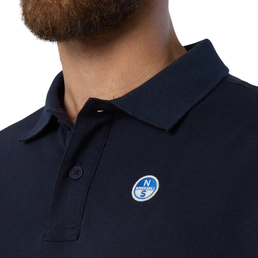 Polo uomo con patch logo