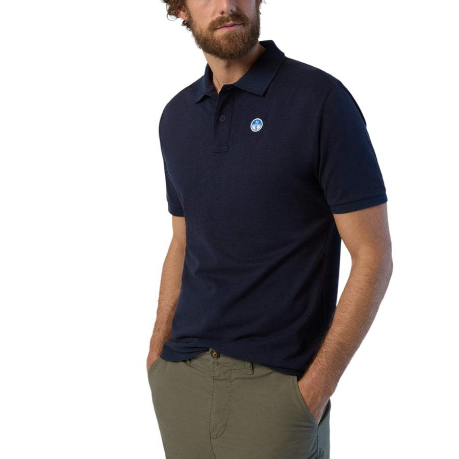 Polo uomo con patch logo