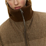 Piumino donna in lana con collo in maglia