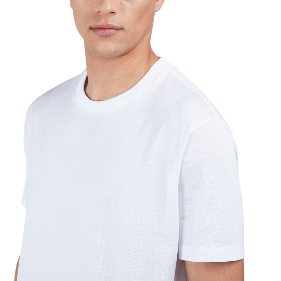 T-shirt uomo Silver in cotone Fine Piqué con ricamo