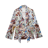 Camicia donna con stampa e fiocco