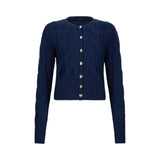 Cardigan donna in lana a trecce