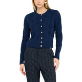 Cardigan donna in lana a trecce