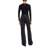 Maglia donna leggera a coste con trasparenze