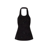 Top donna jacquard con ricami gioiello
