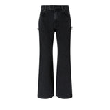 Jeans donna wide leg con spacchi laterali