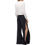 Jeans donna wide leg con spacchi laterali