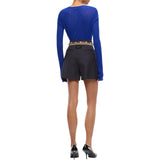 Shorts donna sartoriali in misto lana stretch