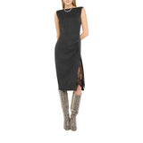 Abito donna gessato con pizzo