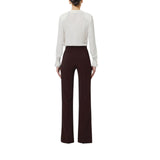 Pantaloni donna in crêpe leggero e raso
