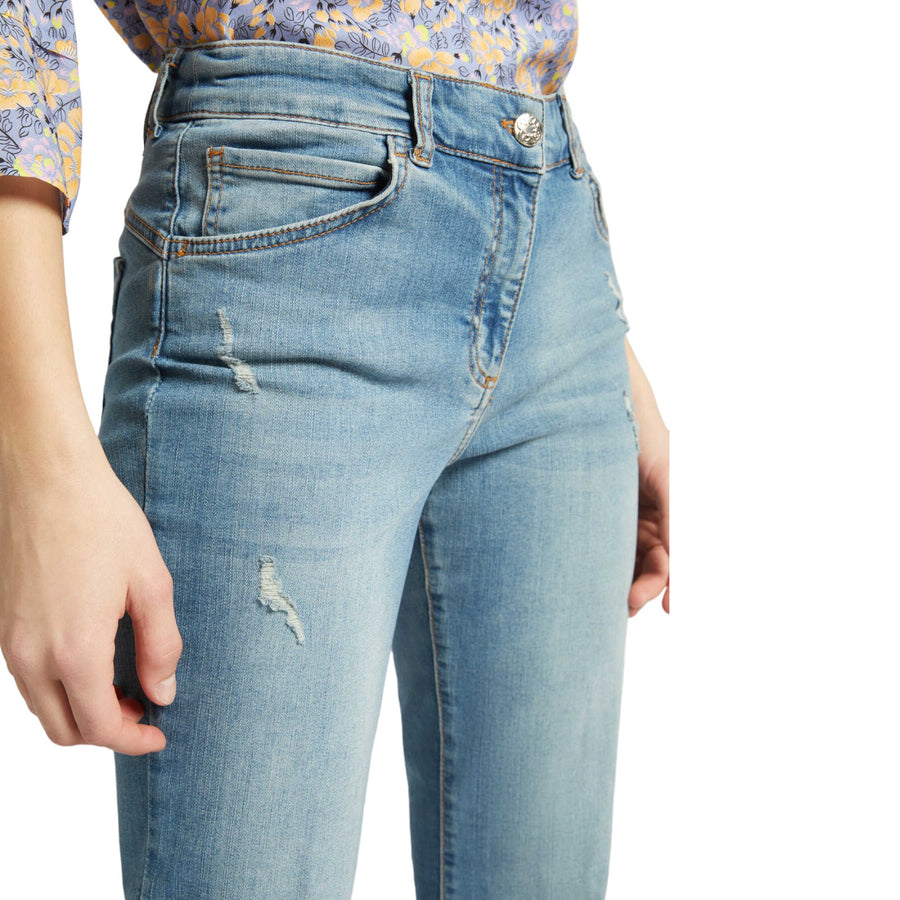 Jeans donna kick flare in cotone sostenibile