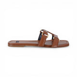 Sandali donna flat in pelle nappata