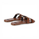 Sandali donna flat in pelle nappata