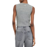 Top donna in lana con strass