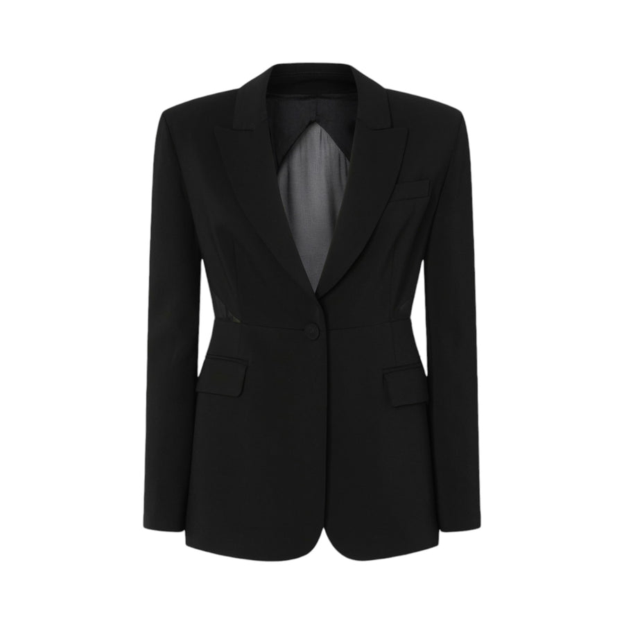 Blazer donna con inserto trasparente sulla schiena