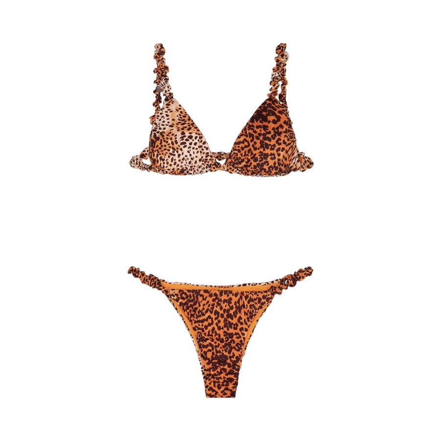 Bikini donna triangolo e slip brasilisno fisso stained