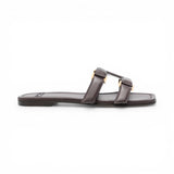Sandali donna flat in pelle nappata