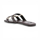 Sandali donna flat in pelle nappata