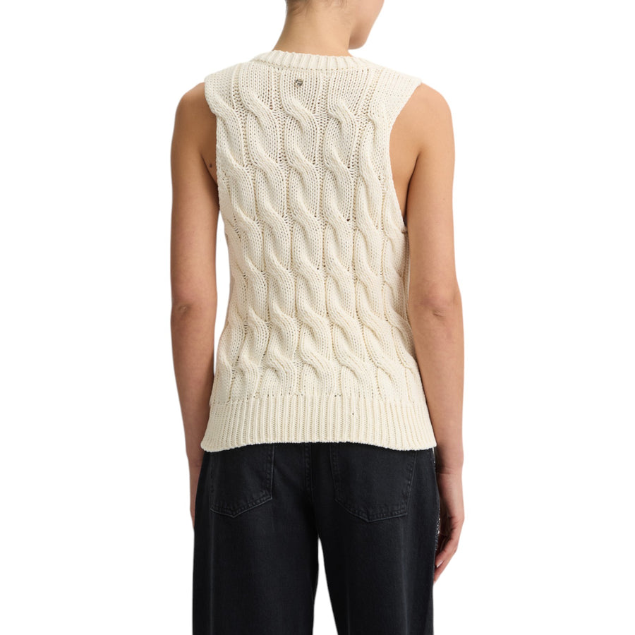 Gilet donna panna con perle