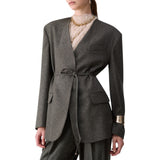 Giacca donna in tweed con cintura