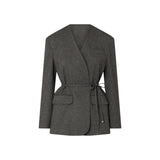 Giacca donna in tweed con cintura