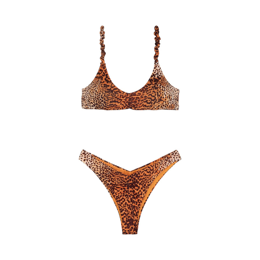 Bikini donna top e slip americano fisso stained