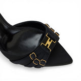 Mules donna in pelle con cinturini