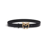 Cintura Donna in pelle con fibbia Love Birds gioiello 3 cm