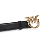 Cintura Donna in pelle con fibbia Love Birds gioiello 3 cm