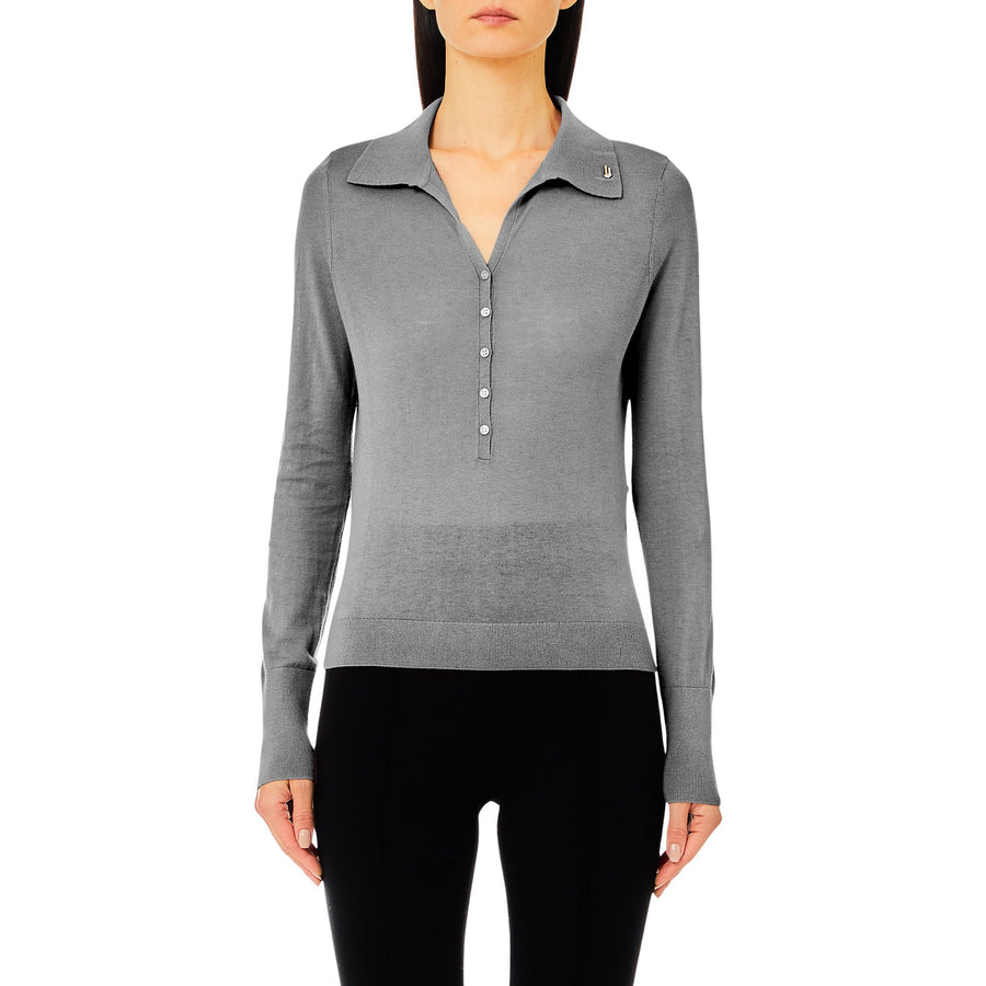 Polo donna in maglia di misto cashmere