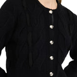 Cardigan donna in lana a trecce