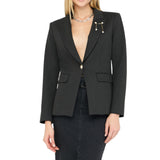 Blazer donna con spilla gioiello