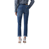 Jeans donna skinny con risvolto