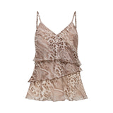Top donna in chiffon animalier