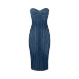 Abito donna bustier in denim
