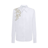 Camicia donna in popeline con ricamo