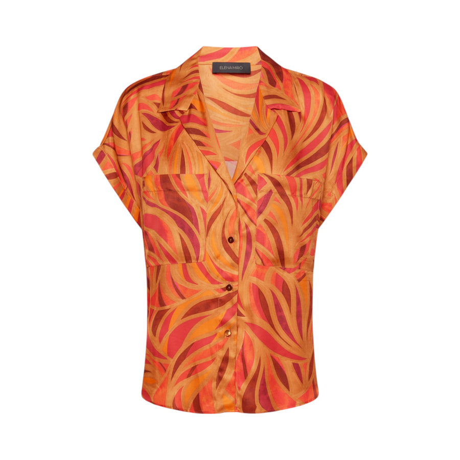 Camicia donna dalla stampa foliage