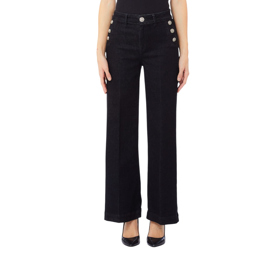 Jeans donna flare con bottoni