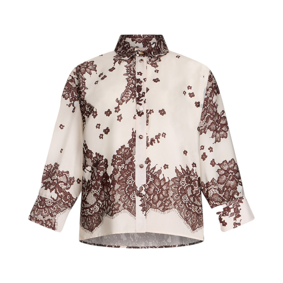 Camicia donna in twill stampato