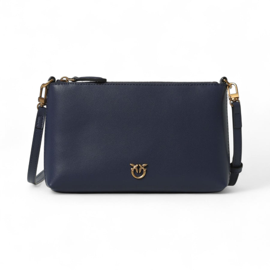 Pochette donna piatta in pelle con logo Love Birds