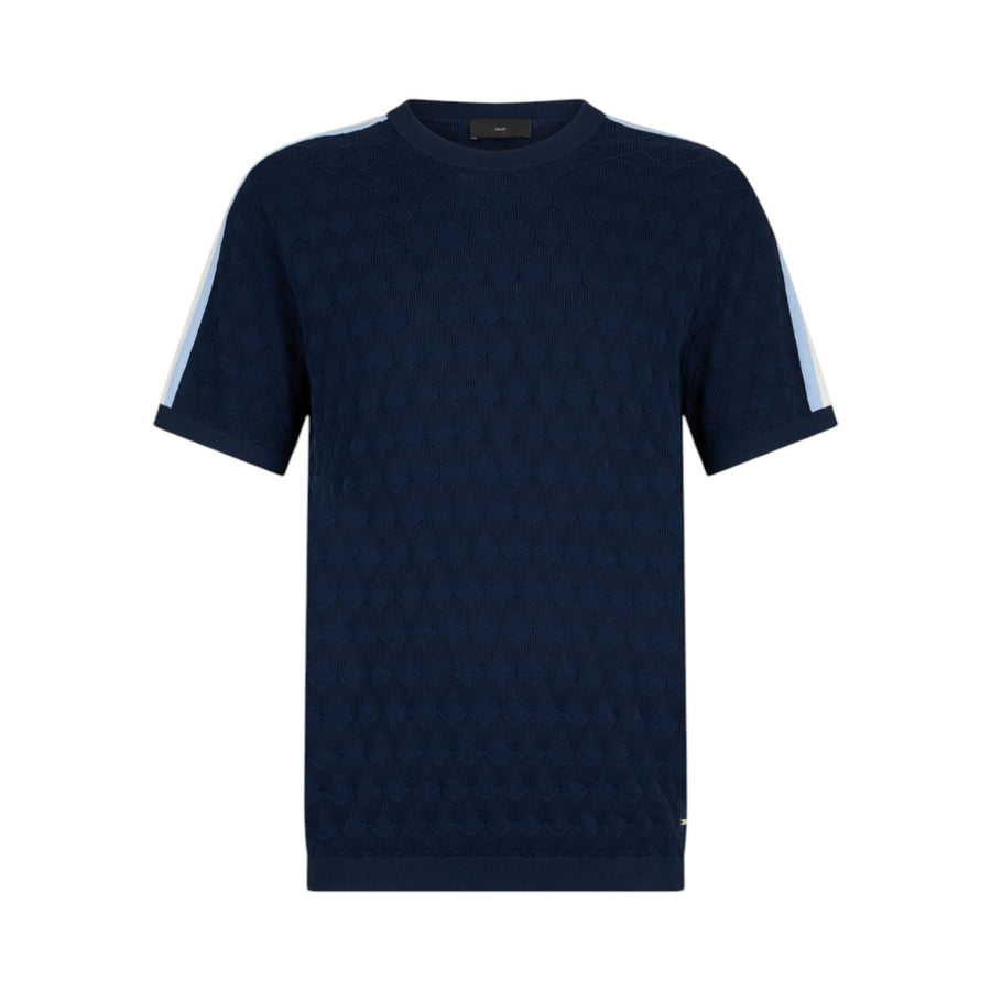 T-shirt blu jacquard